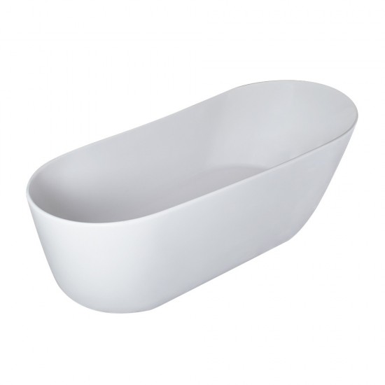 Freestanding solid surface matte bathtub, overflow, pop-up drain, VA6911-MS