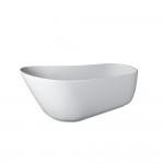 Freestanding solid surface glossy bathtub, overflow, pop-up drain, VA6911-GL