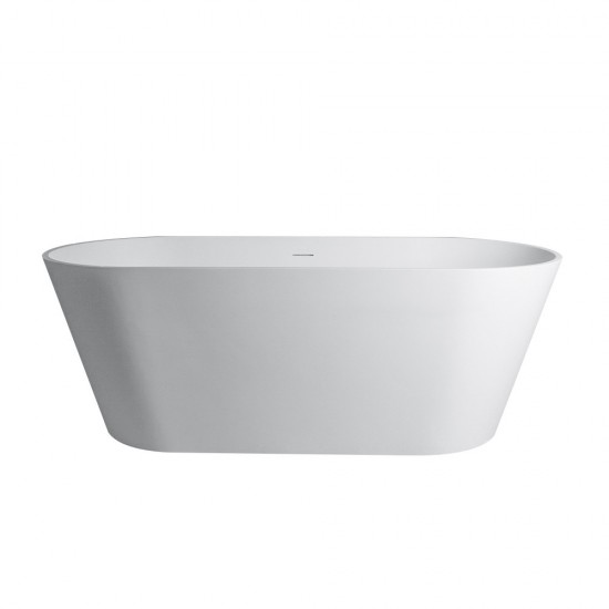 Freestanding solid surface matte bathtub, overflow, pop-up drain, VA6912-MS