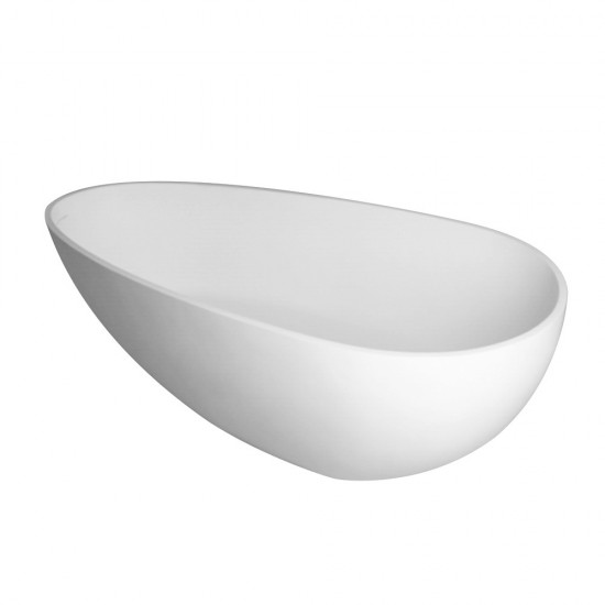 Freestanding solid surface matte bathtub, overflow, pop-up drain, VA6913-MS
