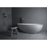 Freestanding solid surface matte bathtub, overflow, pop-up drain, VA6913-MS