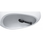 Freestanding solid surface glossy bathtub, overflow, pop-up drain, VA6913-GS