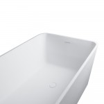 Freestanding solid surface matte bathtub, overflow, pop-up drain, VA6914-MS