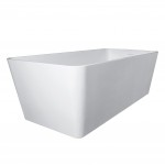 Freestanding solid surface glossy bathtub, overflow, pop-up drain, VA6914-GS