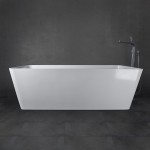 Freestanding solid surface glossy bathtub, overflow, pop-up drain, VA6914-GL