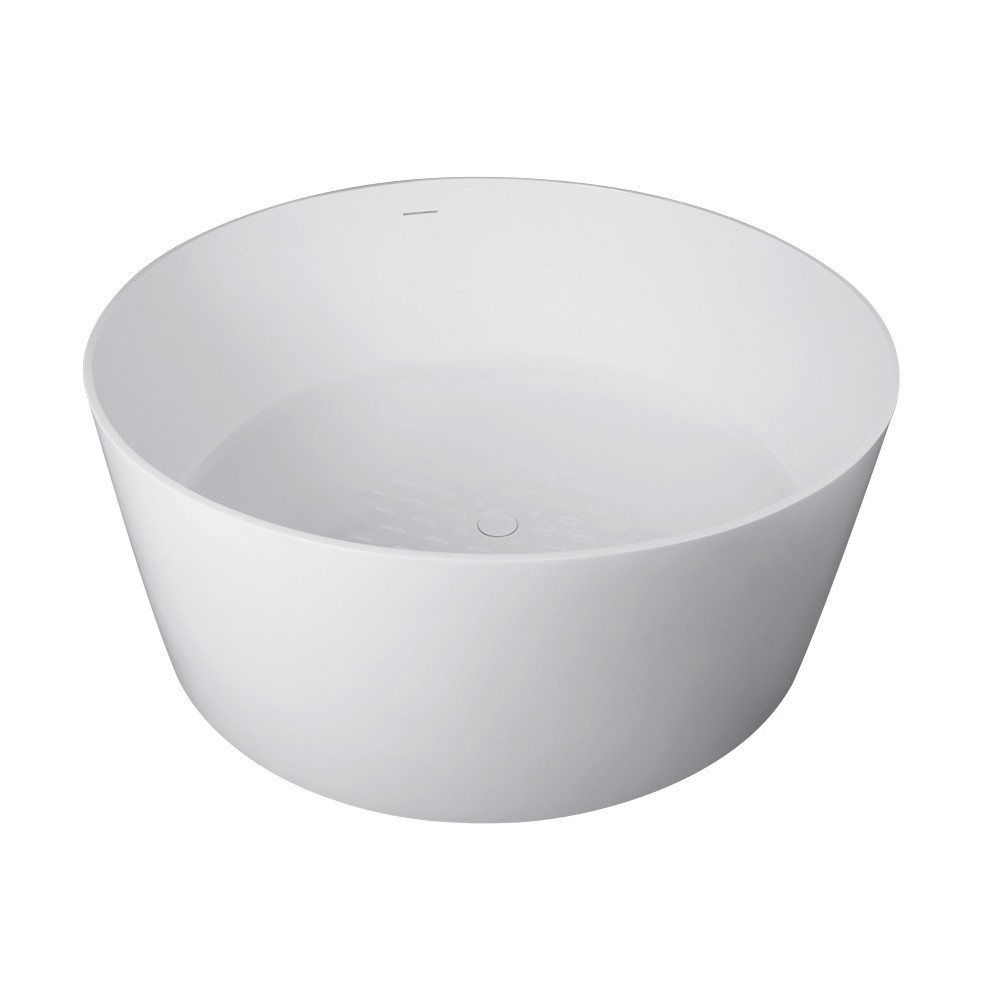 Freestanding solid surface glossy bathtub, overflow, pop-up drain, VA6915-G