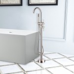 Freestanding faucet, shower head in brushed nickel, Brushed Nickel, VA2012-BN