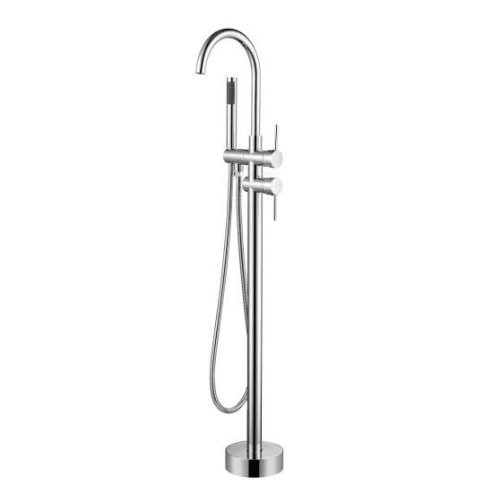 Freestanding faucet, shower head in polished chrome, Polished Chrome, VA2012-PC