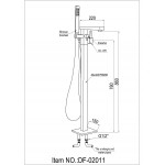Freestanding faucet, shower head in polished chrome, Polished Chrome, VA2011-PC