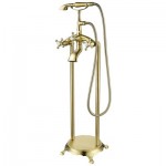 Freestanding faucet with shower head in brushed brass, Brushed brass, VA2019-BB