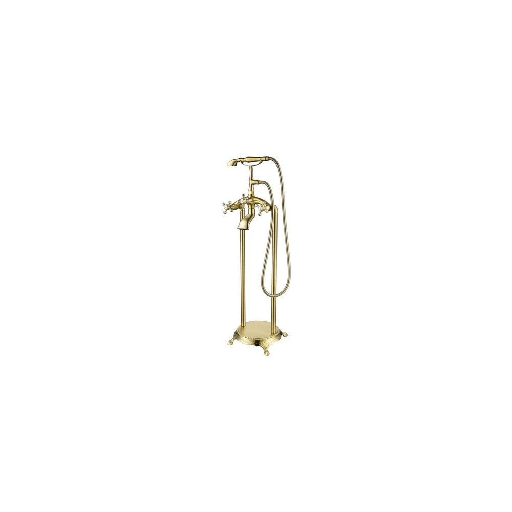 Freestanding faucet with shower head in brushed brass, Brushed brass, VA2019-BB