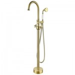 Freestanding faucet with shower head in brushed brass, Brushed brass, VA2029-BB