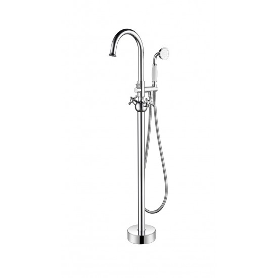 Freestanding faucet, shower head in polished chrome, Polished Chrome, VA2029-PC