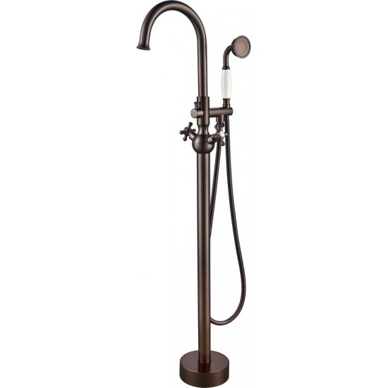 Freestanding faucet, shower head in oil-rubbed bronze, VA2029-ORB