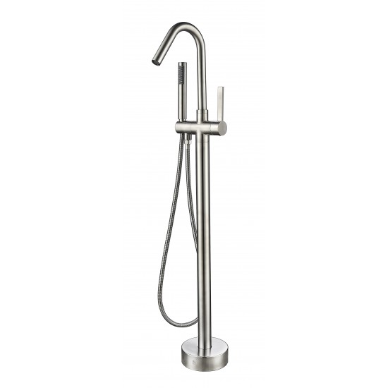 Freestanding faucet, shower head in brushed nickel, Brushed Nickel, VA2034-BN