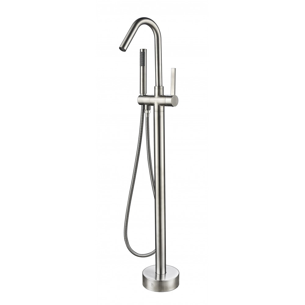 Freestanding faucet, shower head in brushed nickel, Brushed Nickel, VA2034-BN