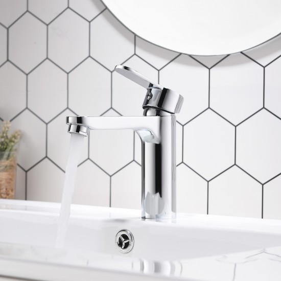 Vanity Art 6 5/16" Height Bathroom vessel Faucet,Chrome, Chrome, F40004