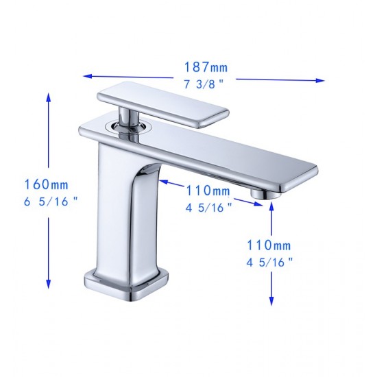 Vanity Art 6 5/16" Bathroom vessel Faucet, Brush nickel, F40043BN