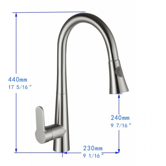 Vanity Art Pull out kitchen faucet, brushed nickel, Brushed Nickel, F80006 BN