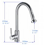 Vanity Art Pull out kitchen faucet, chrome, Chrome, F80026