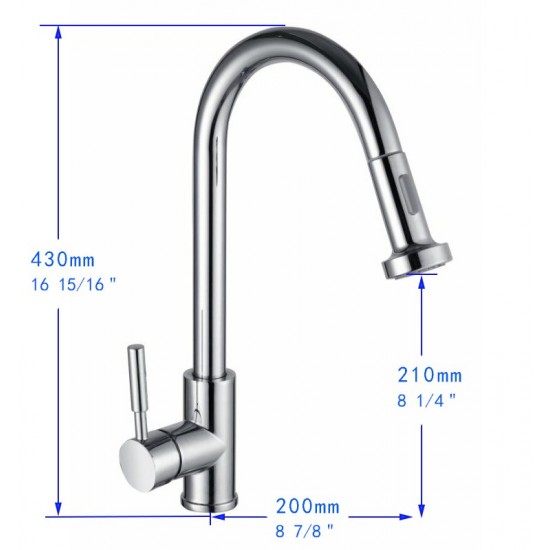 Vanity Art Pull out kitchen faucet, brushed nickel, Brushed Nickel, F80026 BN