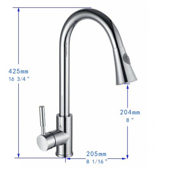 Vanity Art Pull out kitchen faucet, brushed nickel, Brushed Nickel, F80027 BN