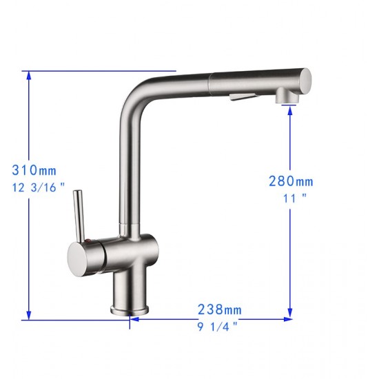 Vanity Art Pull out kitchen faucet, brushed nickel, Brushed Nickel, F80080 BN