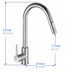 Vanity Art Pull out kitchen faucet, chrome, Chrome, F80105