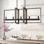 Vanity Art 5 - Light Kitchen Island Linear Pendant, Darkwood/Black, 10526DW-BK