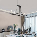 Vanity Art 6-Light Kitchen Island Linear Pendant, Black/Brass, 10546BK-BD