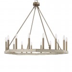 Vanity Art 16 - Light Candle Style Wagon Wheel Chandelier, Black, 10586WO-BD