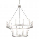 Vanity Art 20 - Light Candle Style Wagon Wheel Chandelier, Silver, 10588AS