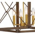 Vanity Art 4 - Light Lantern Square Chandelier, Brown, 12124WN-GD