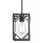 Vanity Art 1 - Light Lantern Square / Rectangle Pendant, Black , 20001BK