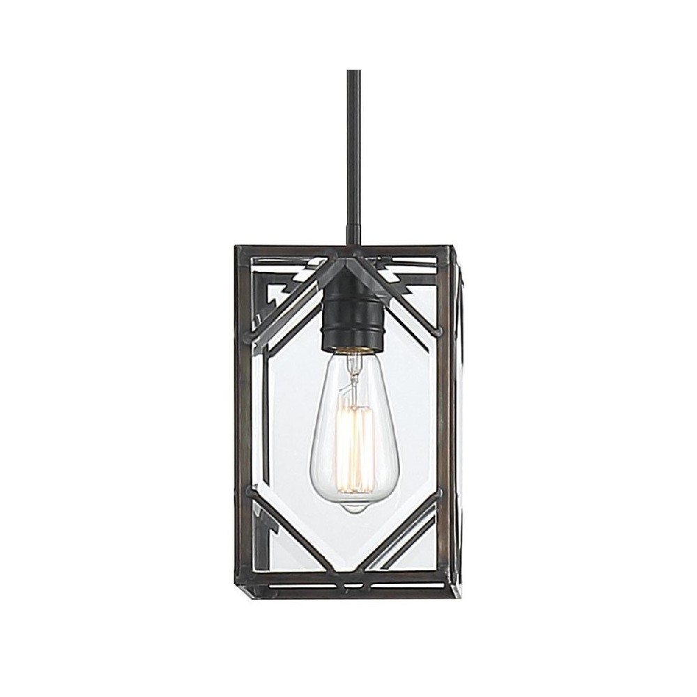 Vanity Art 1 - Light Lantern Square / Rectangle Pendant, Black , 20001BK