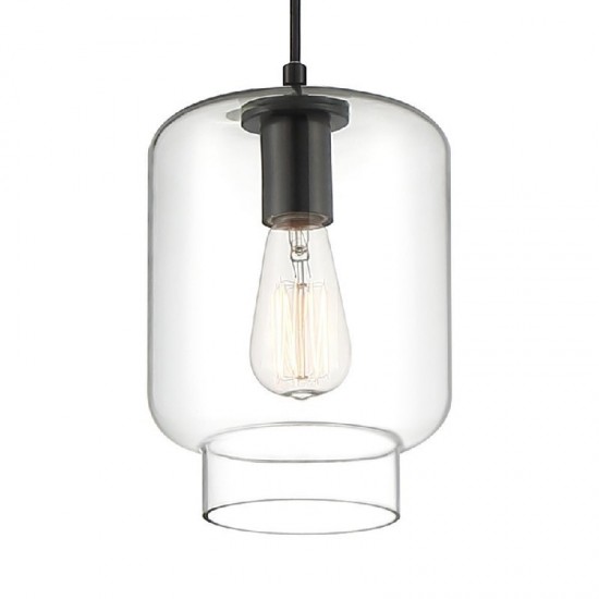 Vanity Art 1 - Light Single Jar Pendant, Black , 20021BK