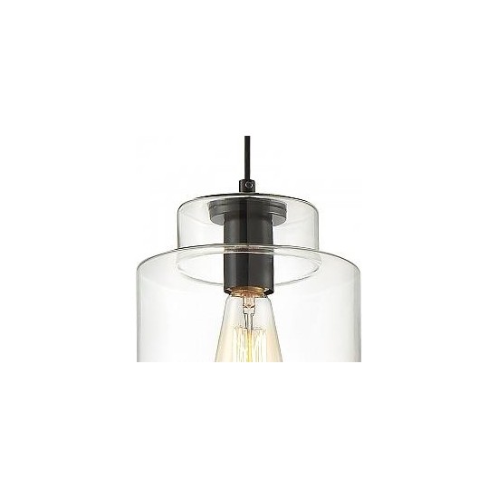 Vanity Art 1 - Light Single Geometric Pendant, Black , 20041BK