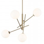 Vanity Art 4 - Light Sputnik Sphere Chandelier, Black/Brass, 20114BD