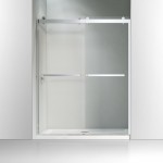 Glass 60" W X 76" H Bypass Frameless Shower Door, Brushed Nickel, VABSD6076BN