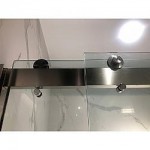 Glass 60" W X 76" H Bypass Frameless Shower Door, Brushed Nickel, VABSD6076BN