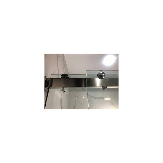 Glass 60" W X 76" H Bypass Frameless Shower Door, Brushed Nickel, VABSD6076BN