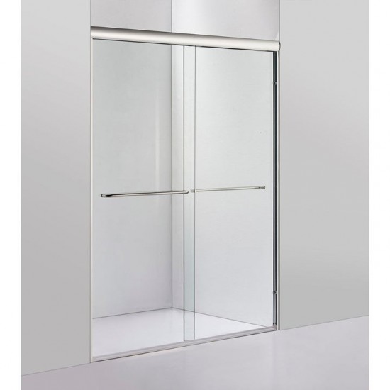 Glass 60" W X 72" H Bypass Framed Shower Door, Brushed Nickel, VARAE6072BN