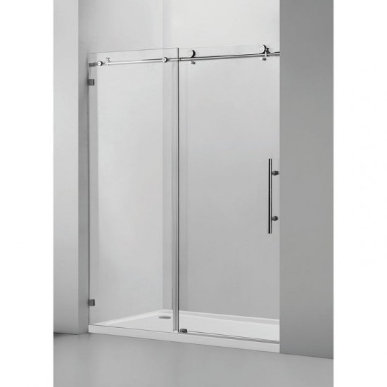 Glass Barn 60" W X 76" H sl Sliding Frameless Shower Door, Chrome, VASSD6076CH