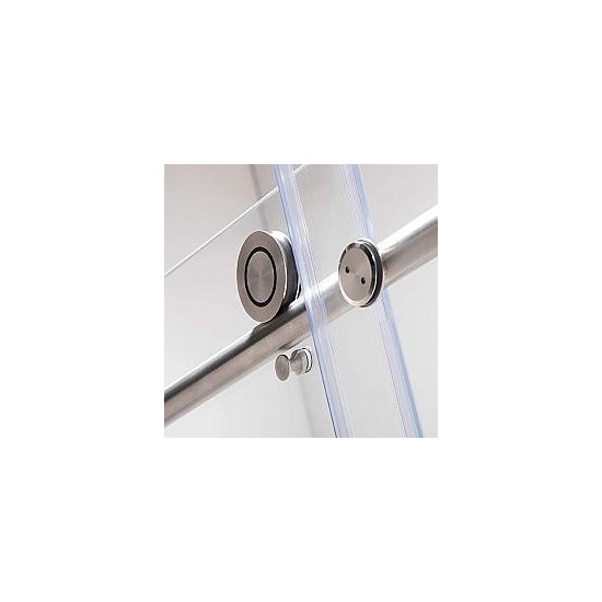 Glass Barn 60" W X 76" H sl Sliding Frameless Shower Door, Chrome, VASSD6076CH