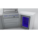 Mont Alpi 400 Deluxe Island with 45 degree corners and fridge cabinet