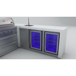 Mont Alpi 400deluxe island with beverage center, 90 degree corner and fridge