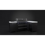 Mont Alpi 805 Black Stainless Steel Island with 90 degree corner