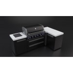 Mont Alpi 805 Black Stainless Steel Island with 90 degree corner