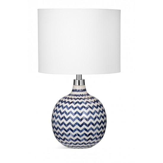 Bassett Mirror Davis Table Lamp, Blue/White
