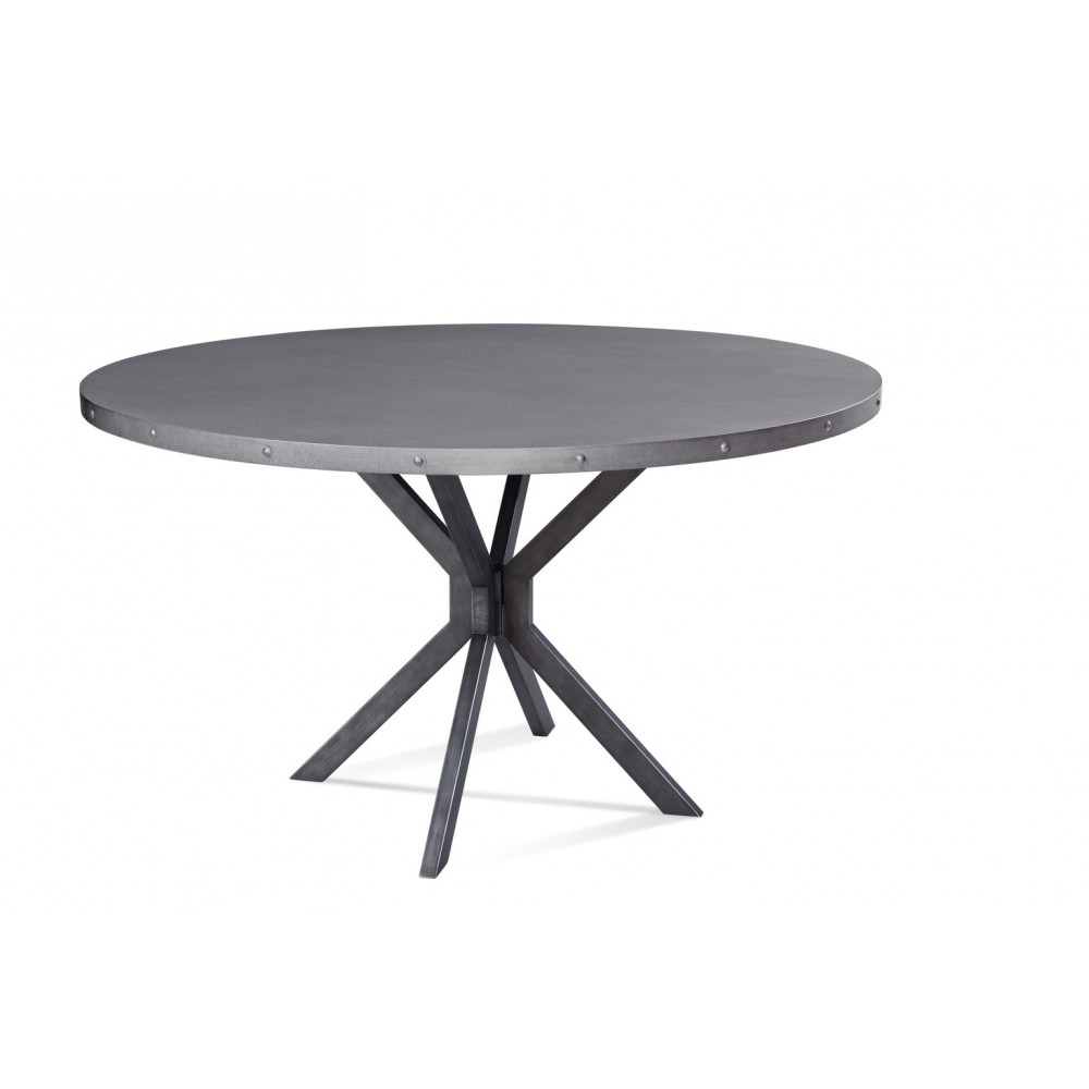 Bassett Mirror Deen Dining Table Gunmetal/Stainless Bassett Mirror Deen Dining Table Gunmetal/Stainless